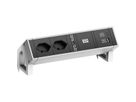 BACHMANN DESK2 2xCH 1xUSB A/C 22W, 0.2m GST18 INOX Switzerland
