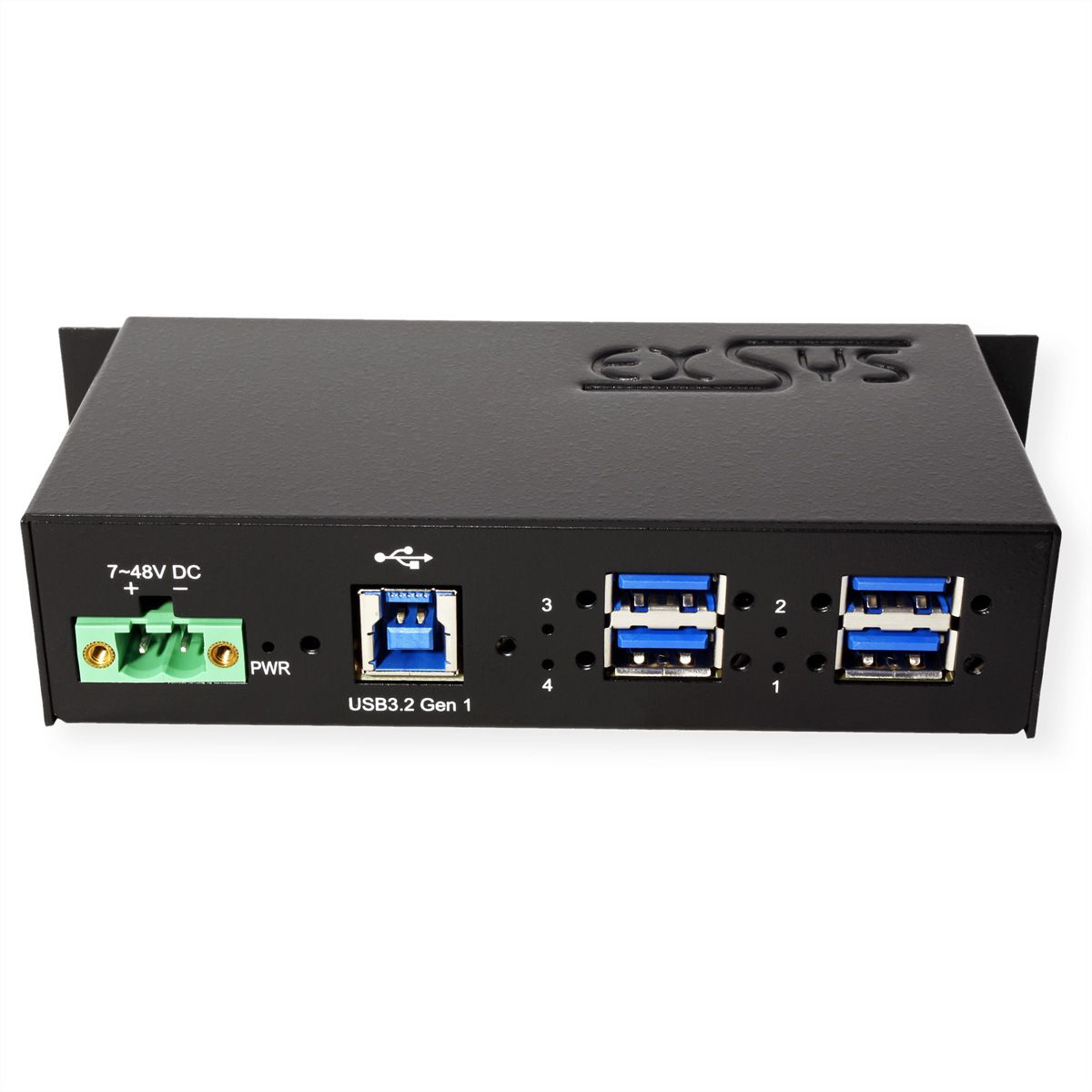 EXSYS EX-1185HMVS-2 4-Port Metall USB 3.2 Gen1 mit 15KV ESD Überspannungs-Schutz
