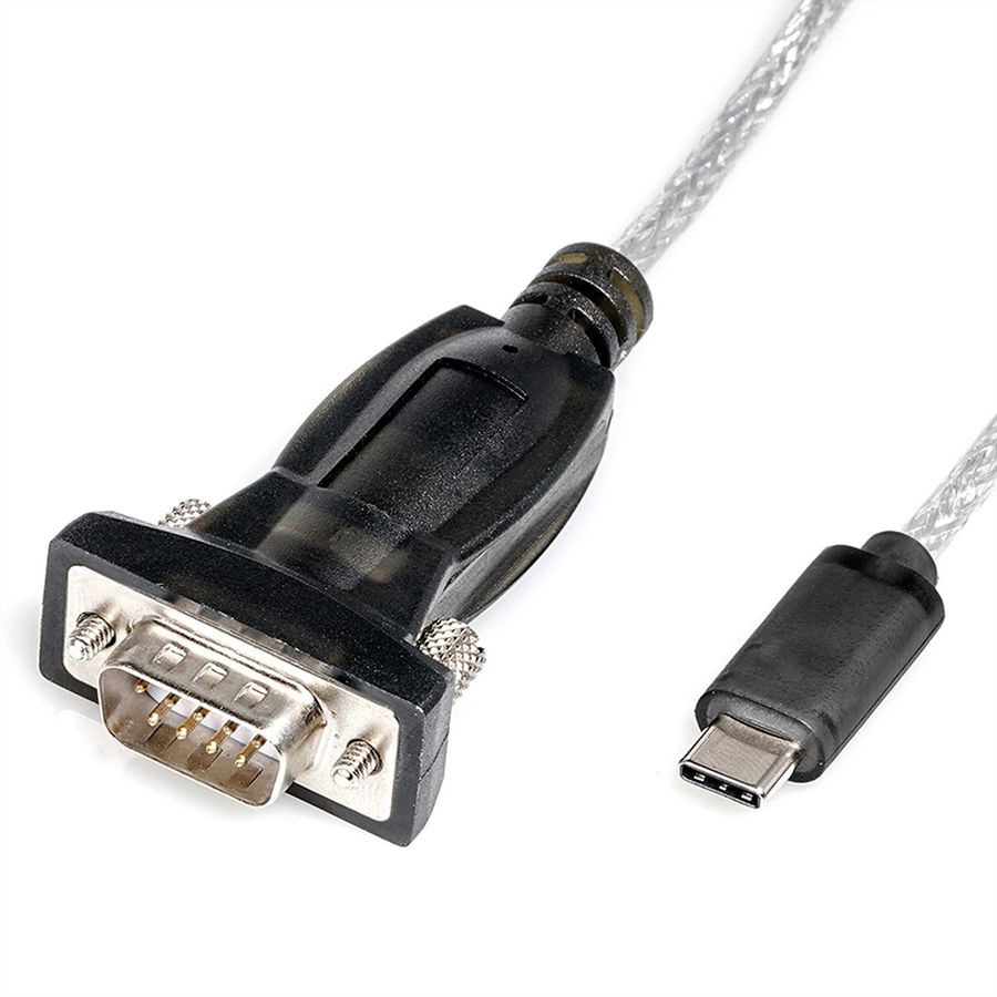 ROLINE Converter Cable USB Type C to Serial, black, 1.8 m