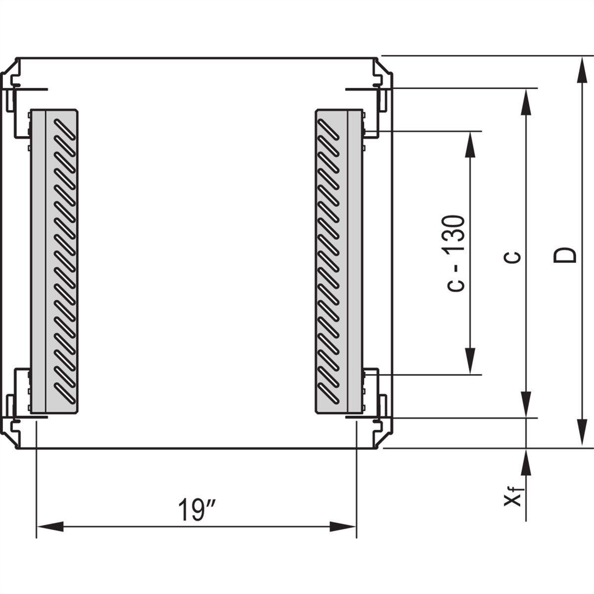 SCHROFF Varistar geleiderail, 25 kg, 5 paar, 800D
