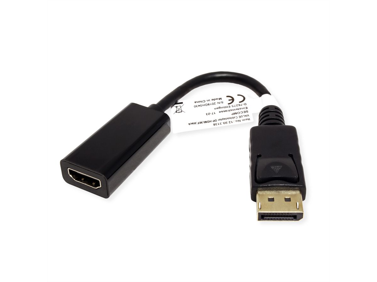 VALUE DisplayPort - HDMI Adapter, DP Male-HDMI Female