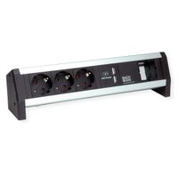 BACHMANN Desk1 1xUSB-oplader 3x geaard stopcontact, 1xABD