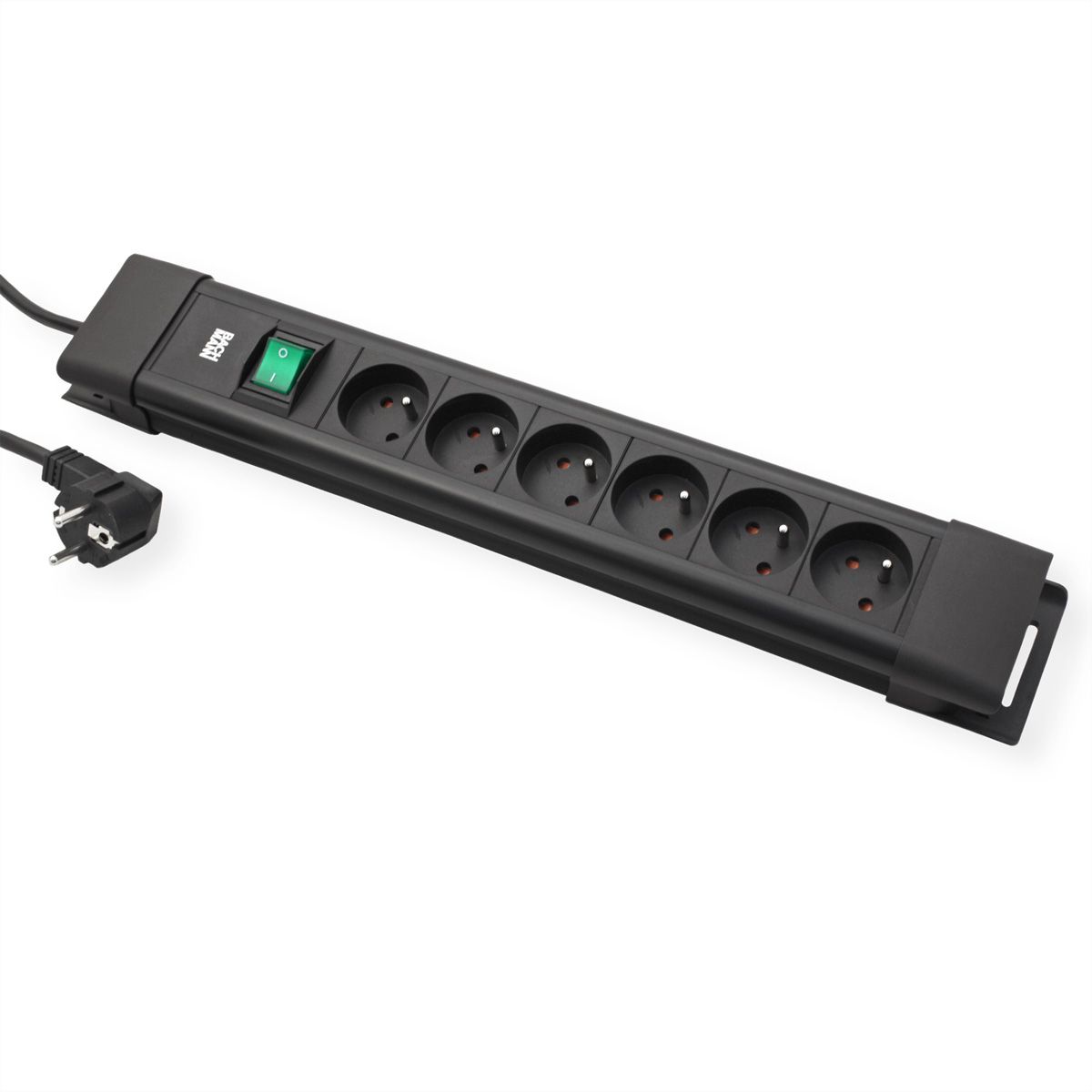 BACHMANN CONNECTUS 6xUTE, 1xSchalter 2,0m CEE7/7 Schwarz