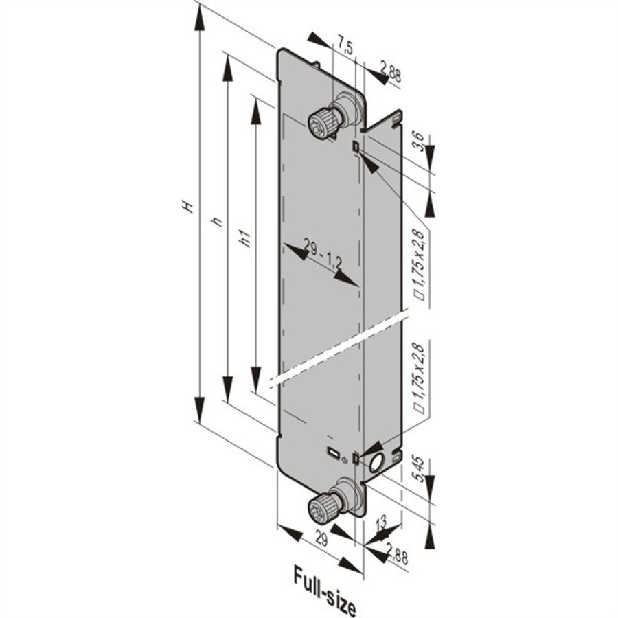 SCHROFF AMC Module With Pull Handle, MTCA.4, Double Full-Size, Stainless Steel
