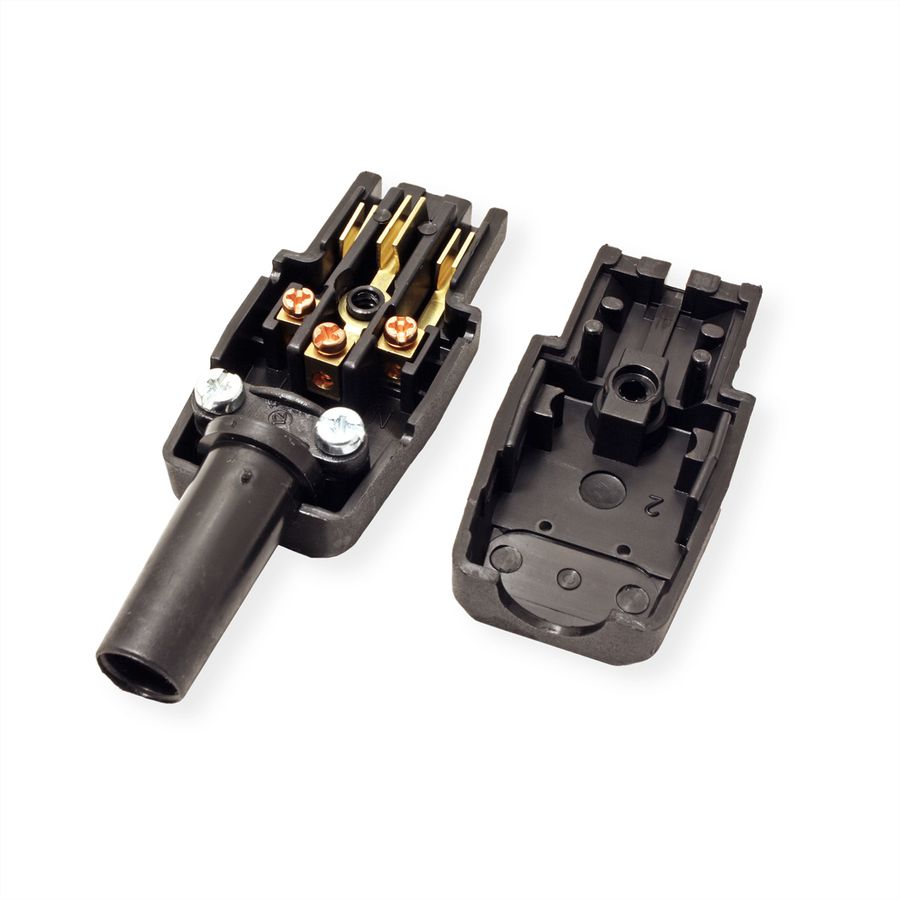 BACHMANN cold device coupling IEC320 C13 10A/250VAC, screw connection, black