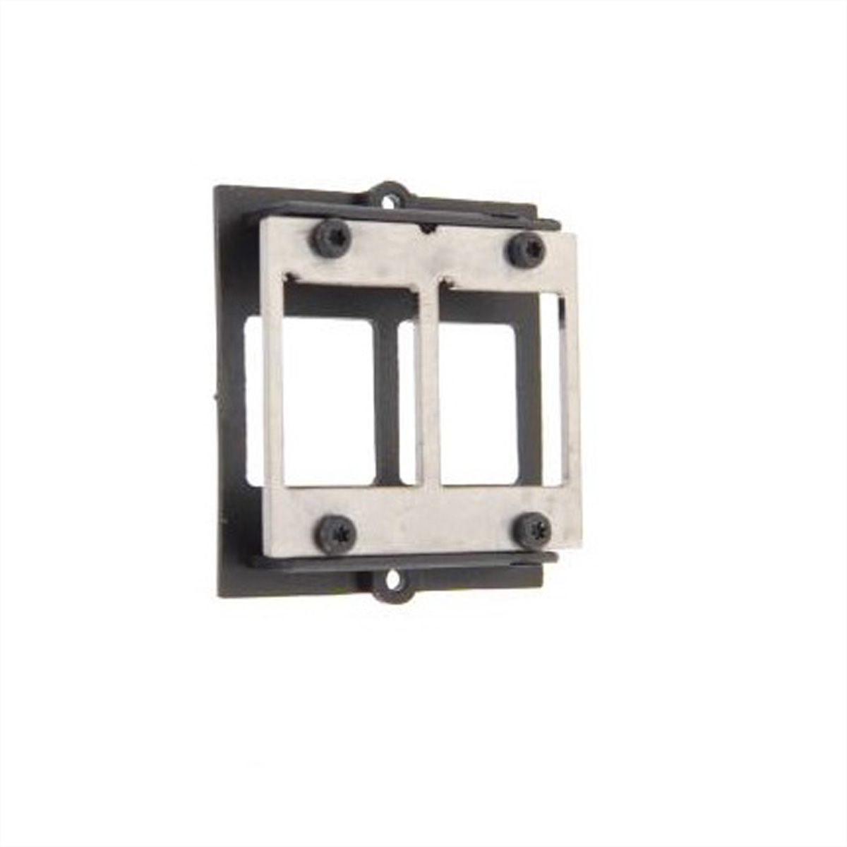 BACHMANN maatwerk module frame 2x Keystone met metalen beugel, zwart