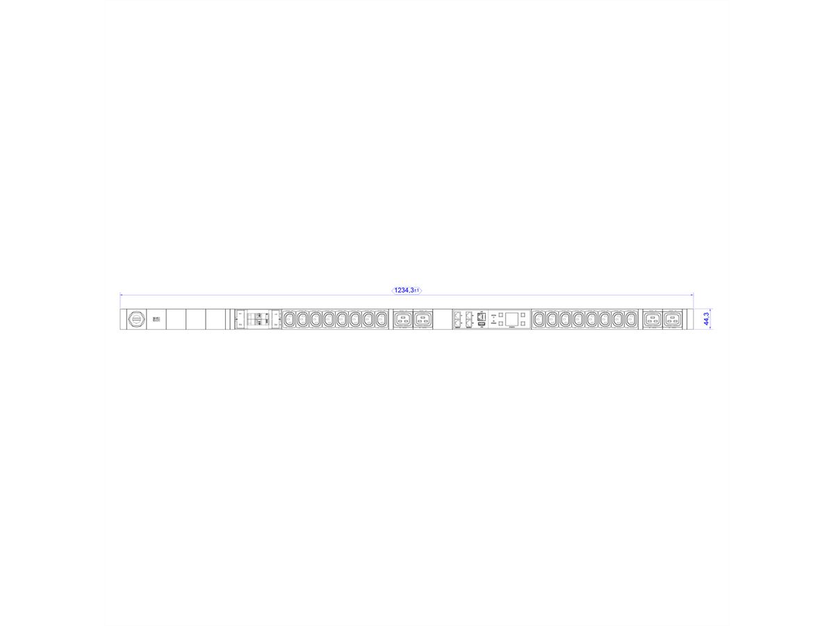 BACHMANN BN3000 16xC13 4xC19 2xLS, Measurement pPh.16A H05VV-F 3G4mm CEE32A Lan
