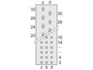SCHROFF Stekker Type M, EN 60603, DIN 41612, Vrouw, 24 Wire-Wrap +7 FASTON 6,3 mm
