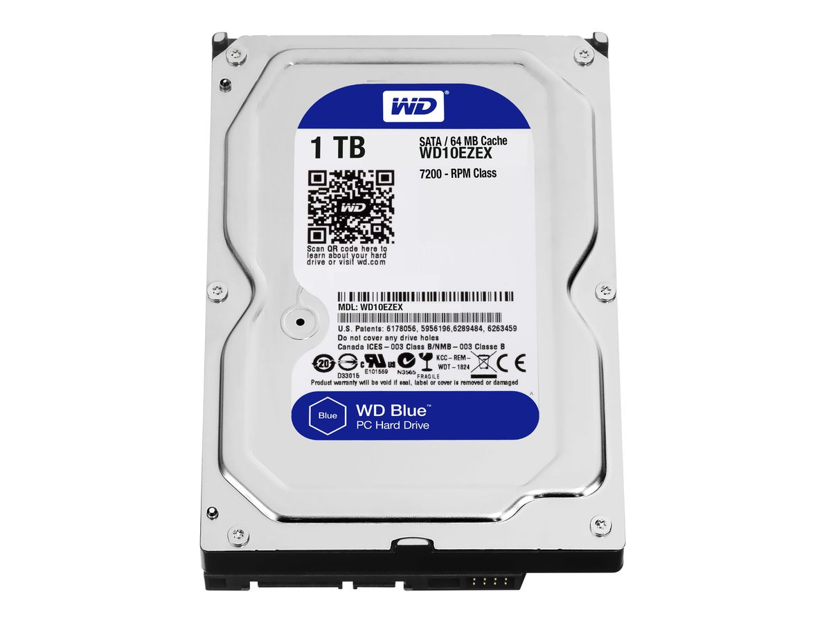 Western Digital Blue interne harde schijf 1 TB 7200 RPM 64 MB 3.5" SATA III