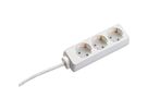 BACHMANN SELLY socket strip 3x earthing contact, white, 1.5 m