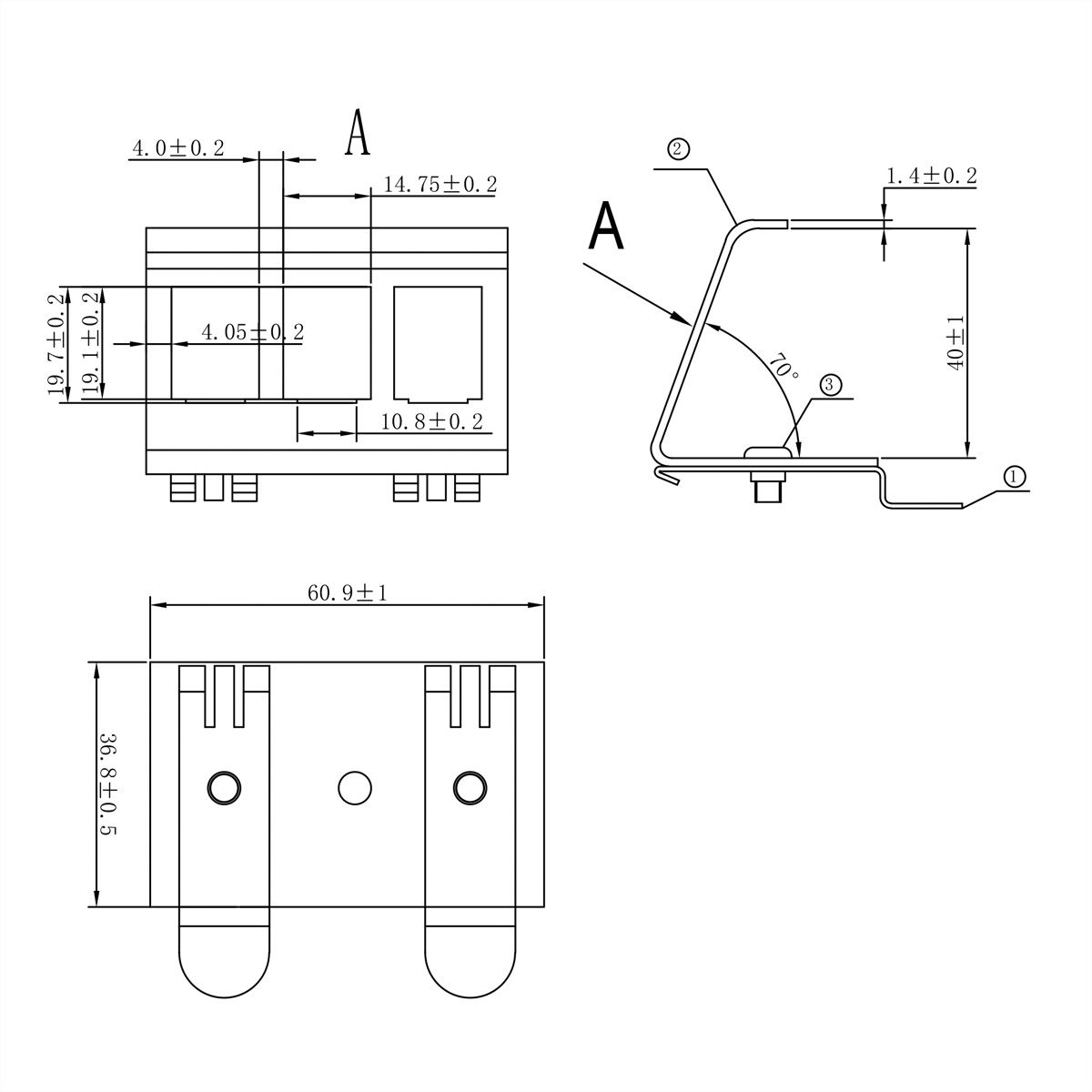 VALUE - DIN-rail adapter leeg, voor 3 keystones