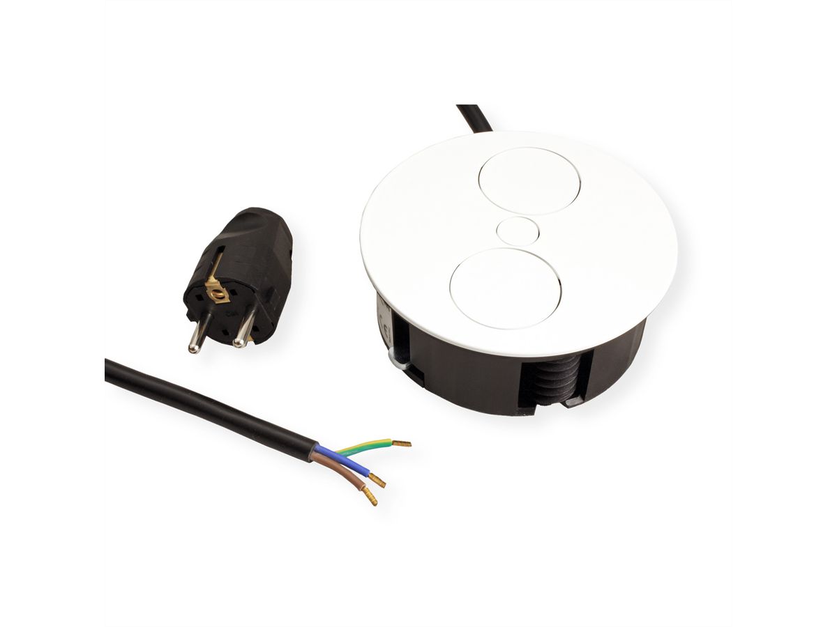 BACHMANN TWIST 1xUTE 1xUSB charger power 2.0m AEH,RAL9010 30GE