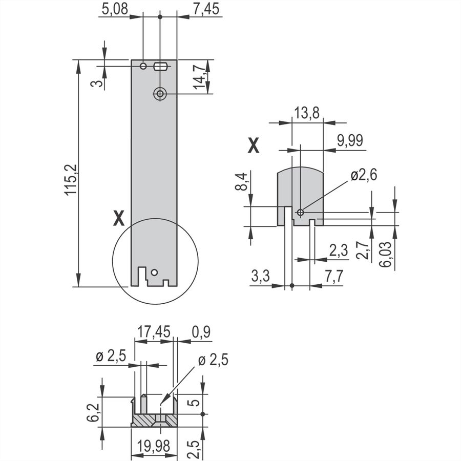 SCHROFF Plug-In Unit Kit With IEL Handle for Rear I/O, Shielded, Black, 3 U, 4 HP