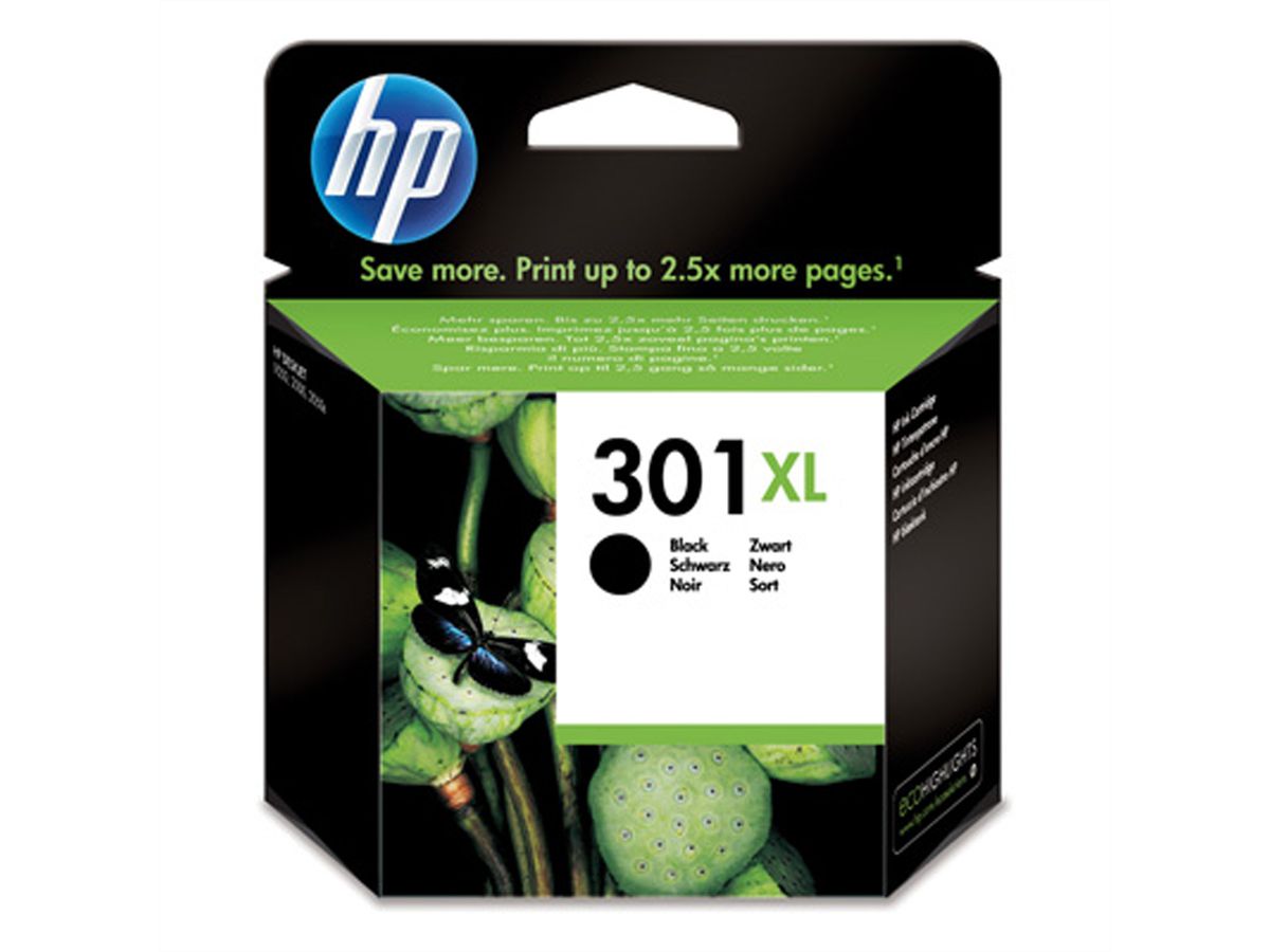 CH563EE, nr. 301XL, printcartridge, zwart, 8 ml, 480 pagina's, voor HP Deskjet 1000 / 1050 / 2050 AIO / 3000 / 3050 AIO