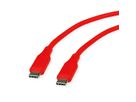 ROLINE USB 2.0-kabel, type C-C, M/M , Silicone, 60W, rood, 1 m