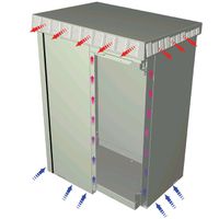 SCHROFF buitendeurkast met enkele deur, 1100H 20 HE, 700W 500D