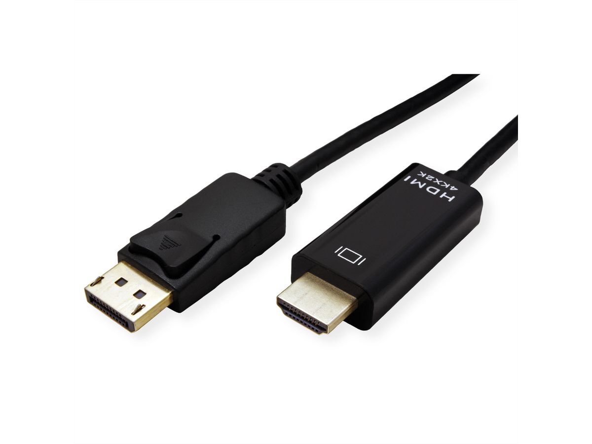 ROLINE DisplayPort Kabel DP - UHDTV, Dun, M/M, zwart, 2 m