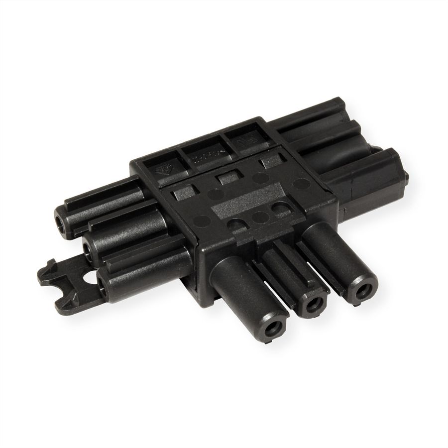 BACHMANN verdeelblok WIELAND GST18 1xIn/2xOut, plat, zwart