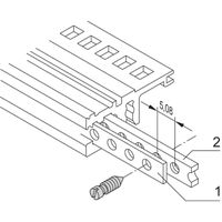SCHROFF horizontale rail geperforeerd, 40 PK