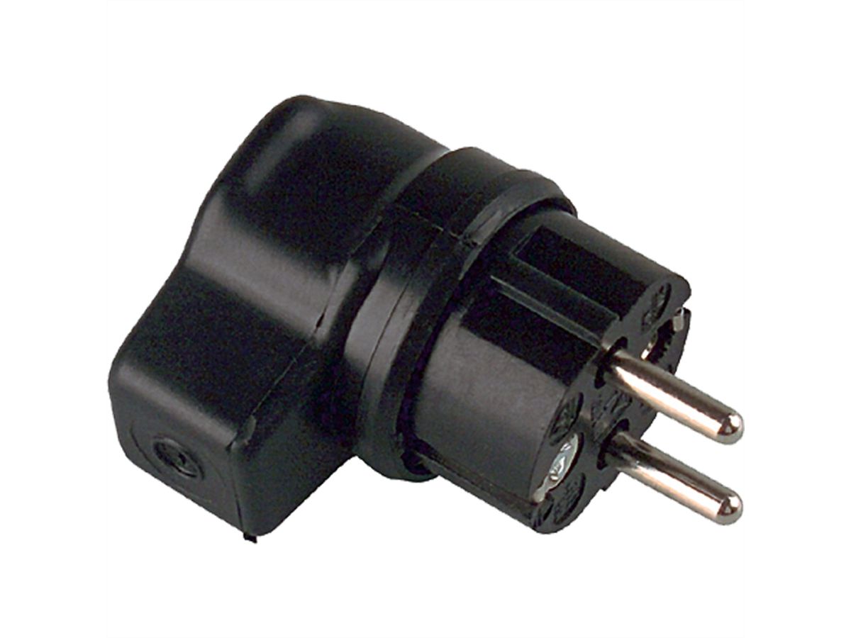BACHMANN solid rubber angle plug, black belg./french