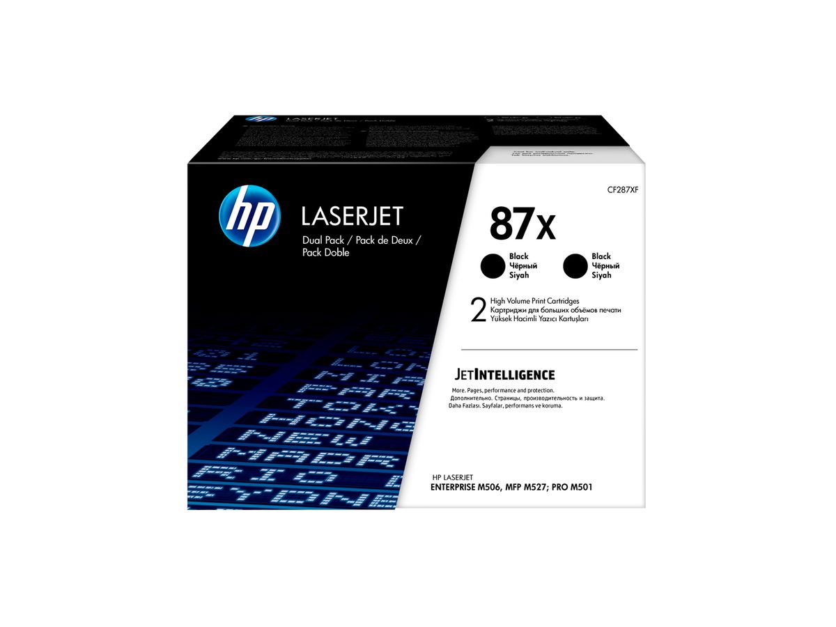 HP 87X 2-pack High Yield Black Original LaserJet Toner Cartridges