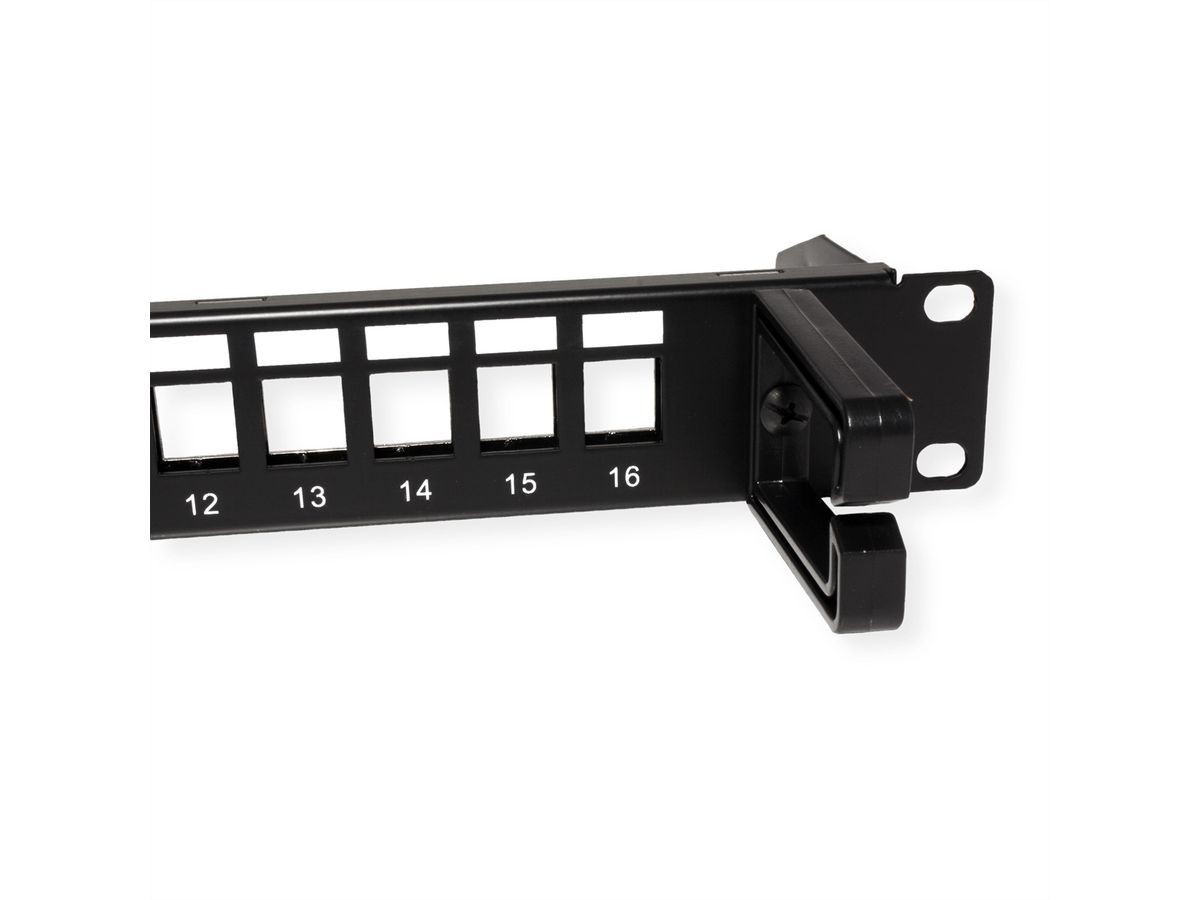 ROLINE Keystone 19'' Module Frame, 16 Ports, shielded, black