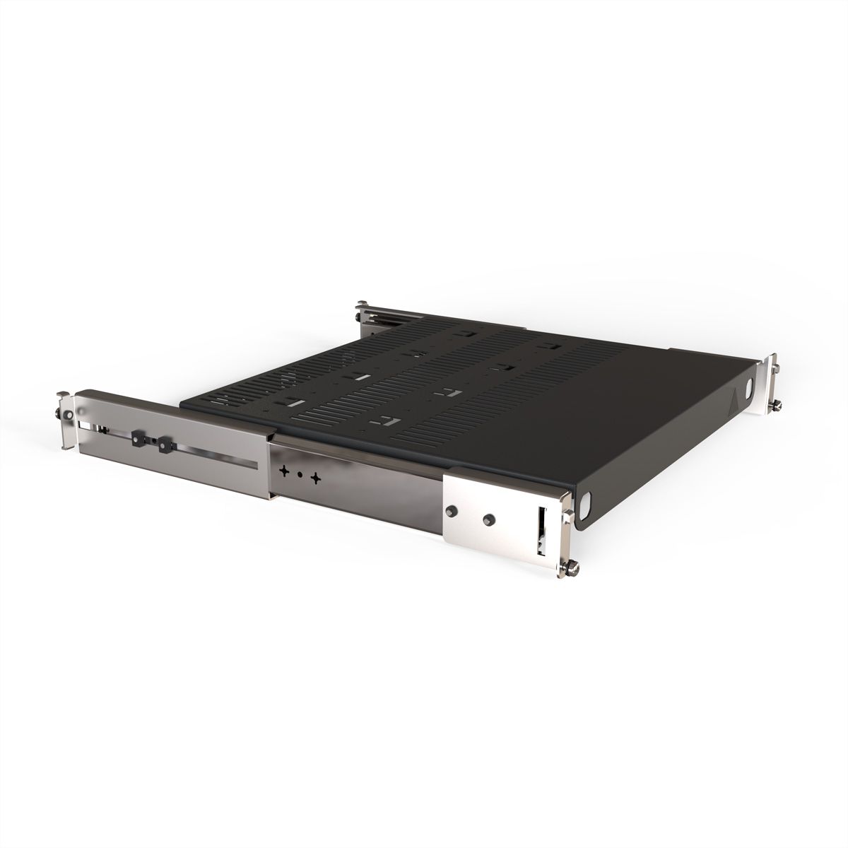 SCHROFF 19" uitschuifbare plank voor Varistar, Novastar, Eurorack, 70 kg, RAL 7021, 553W 600D