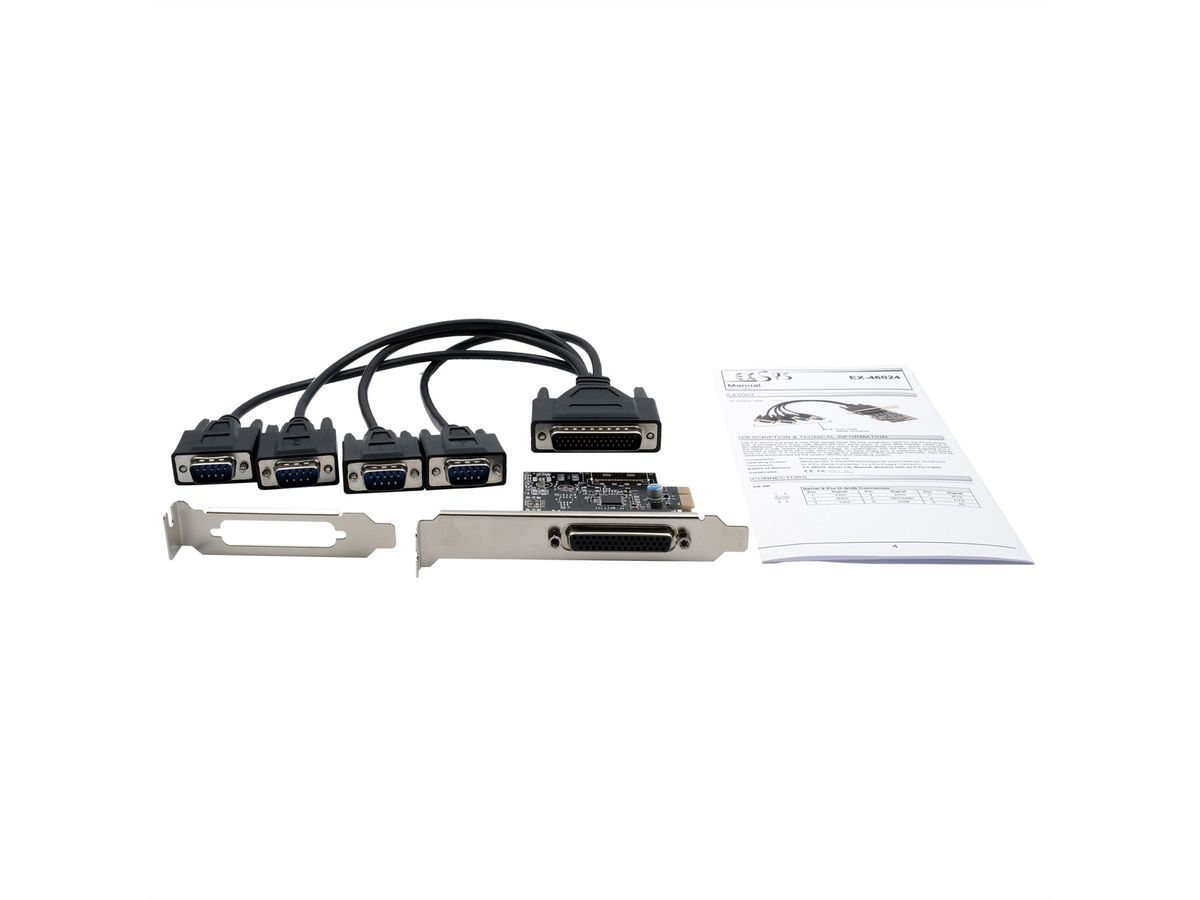 EXSYS EX-46024 4S seriële RS-232 PCIe kaart