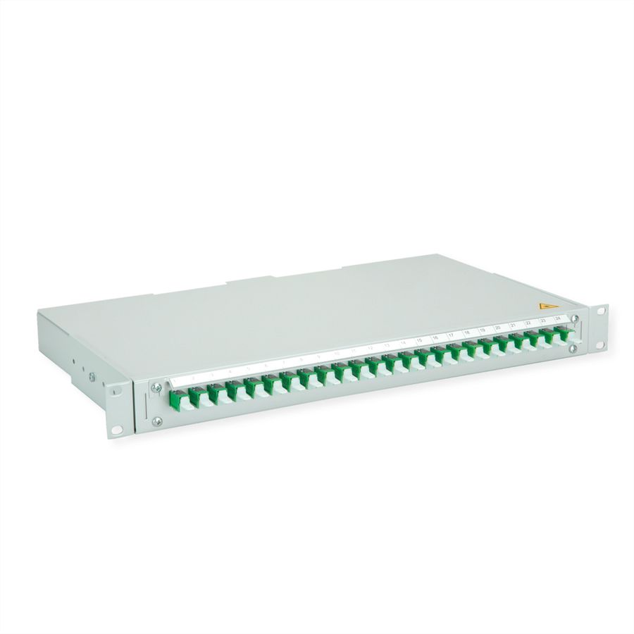 TELEGÄRTNER BASIS V LWL-Panel mit Kupplungen, 24x E2000, grün, OS2 APC