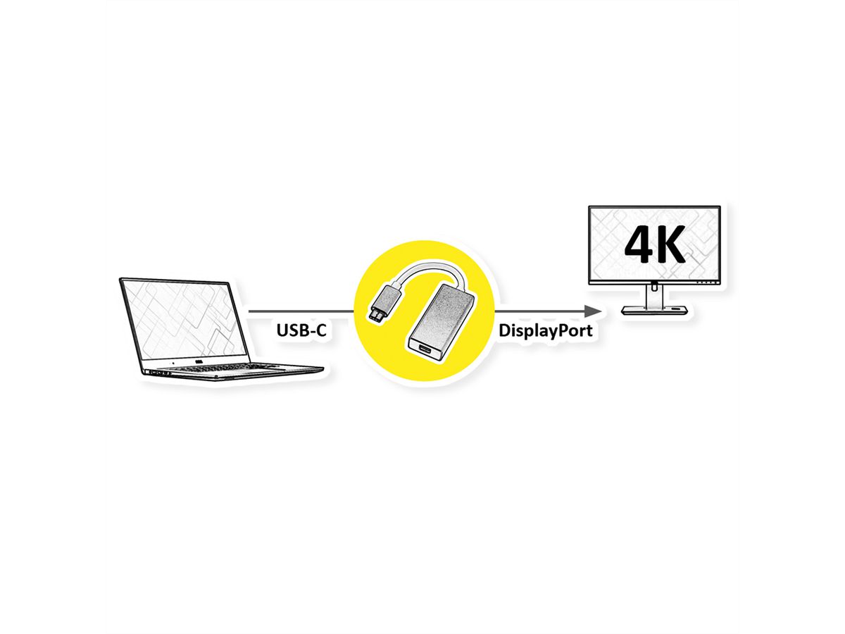 VALUE Type C - DisplayPort Adapter, M/F, 4K60Hz