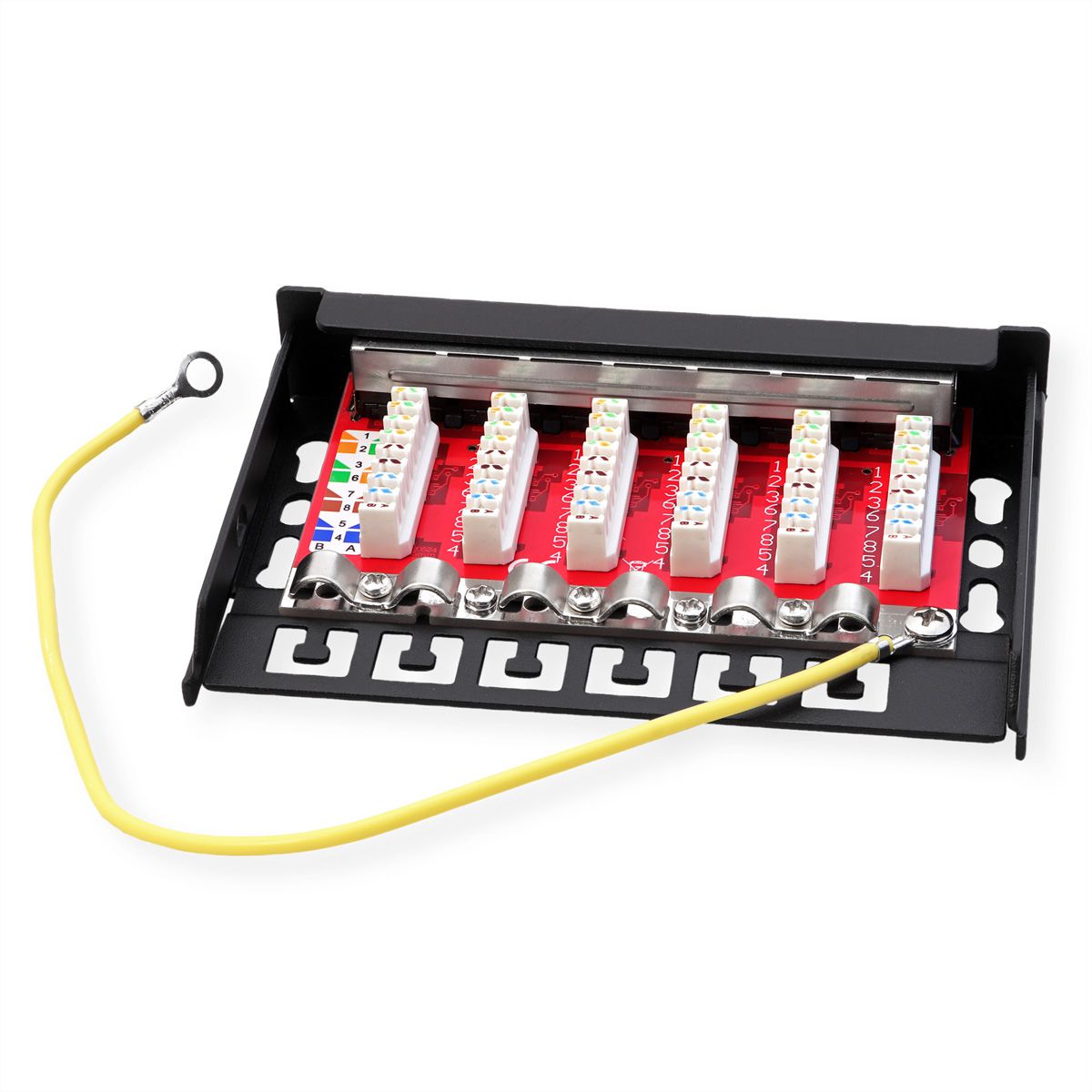ROLINE Minipatchpaneel, Cat.6A/Cl.EA, 0,5U, 6x RJ45-poorten , afgeschermd, zwart