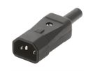 BACHMANN IEC320 C14 plug 10A/250VAC, Screw connection, black