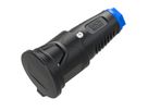 BACHMANN Schutzkontaktkupplung Vollgummi CEE7/3, Deckelband, IP54, schwarz / blau