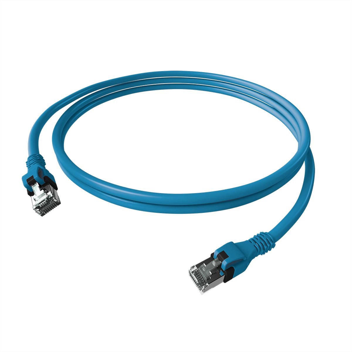 EasyLan DualBoot PushPull IP20 patchkabel, Cat.6A (Klasse EA), S/FTP, blauw, 2 m