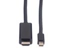 VALUE Mini DisplayPort Cable, Mini DP-UHDTV, M/M, black, 1 m