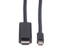 VALUE Mini DisplayPort Cable, Mini DP-UHDTV, M/M, zwart, 2 m