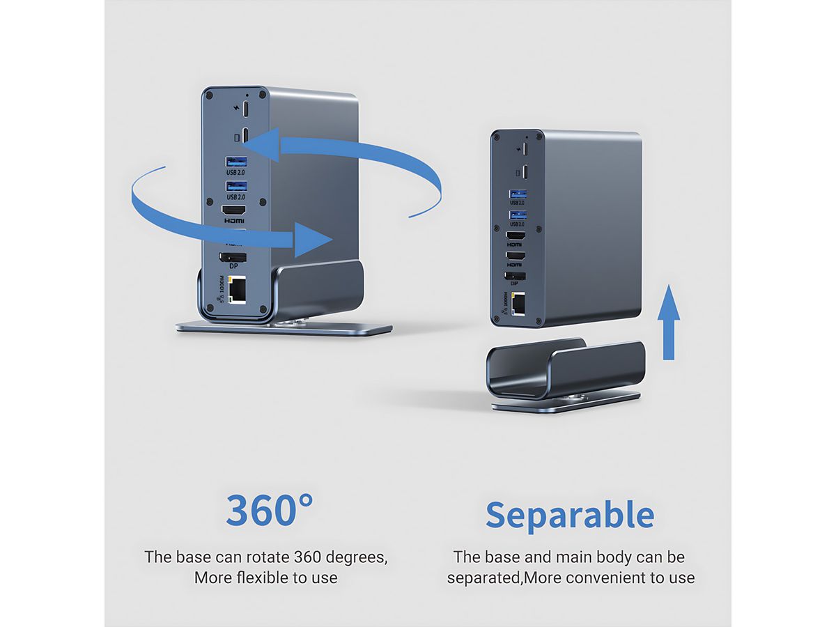 VALUE Dockingstation USB-C, HDMI/DP 4K60, Gigabit Ethernet, USB-A, USB-C, PD, SD/microSD, Audio