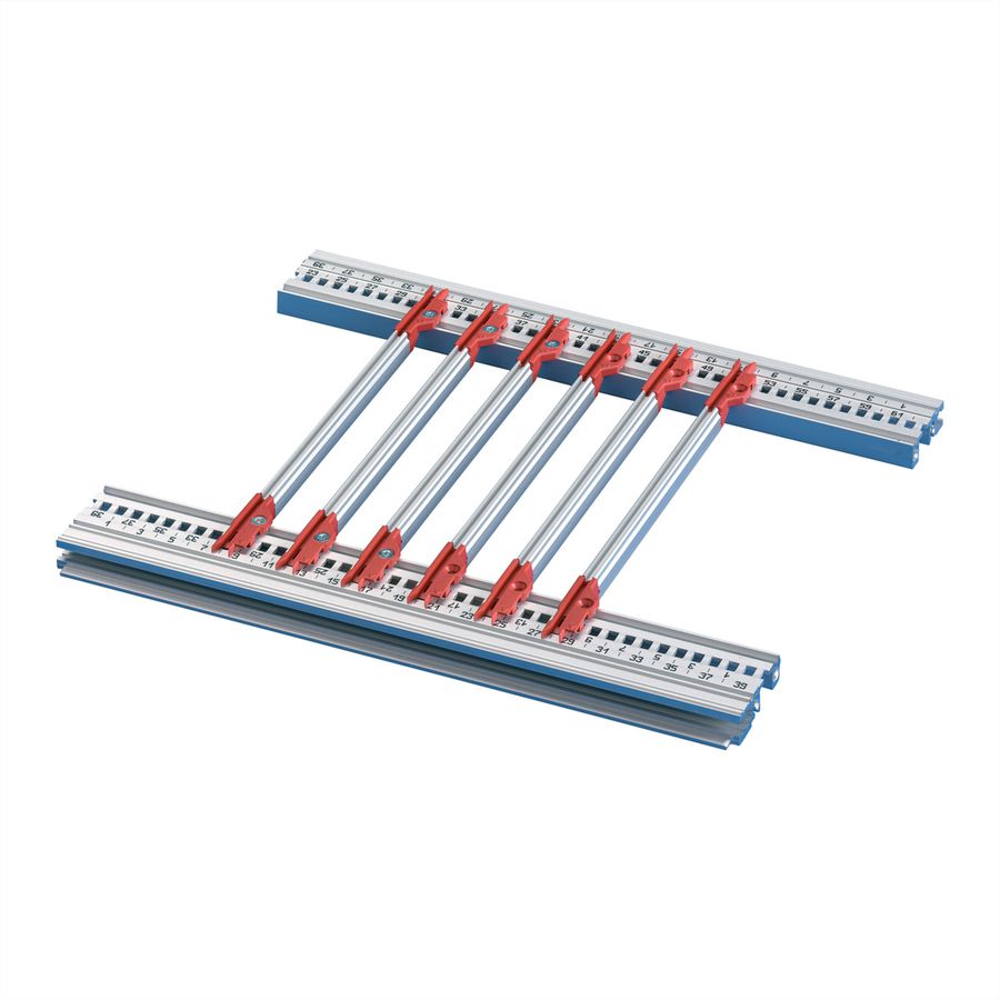 SCHROFF Guide Rail Multi Piece, Mid-Piece, Aluminum Extrusion, 340 mm, 2 mm Groove Width, 10 Pieces
