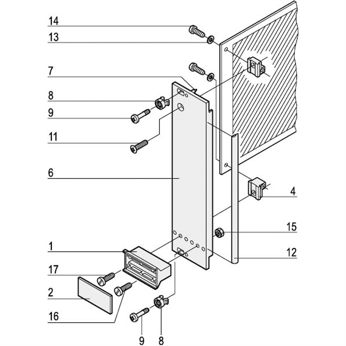 SCHROFF-insteekset met trapeziumvormige handgreep, afgeschermd, grijs, 3 HE, 10 HE