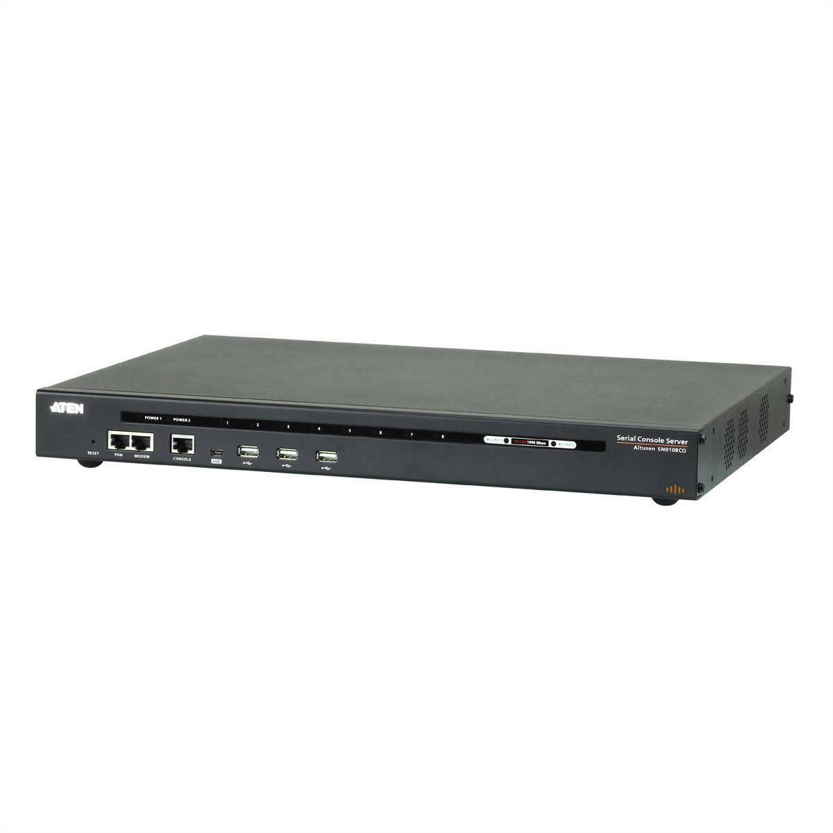 ATEN SN0108CO 8-poorts seriële consoleserver met dubbele voeding/LAN