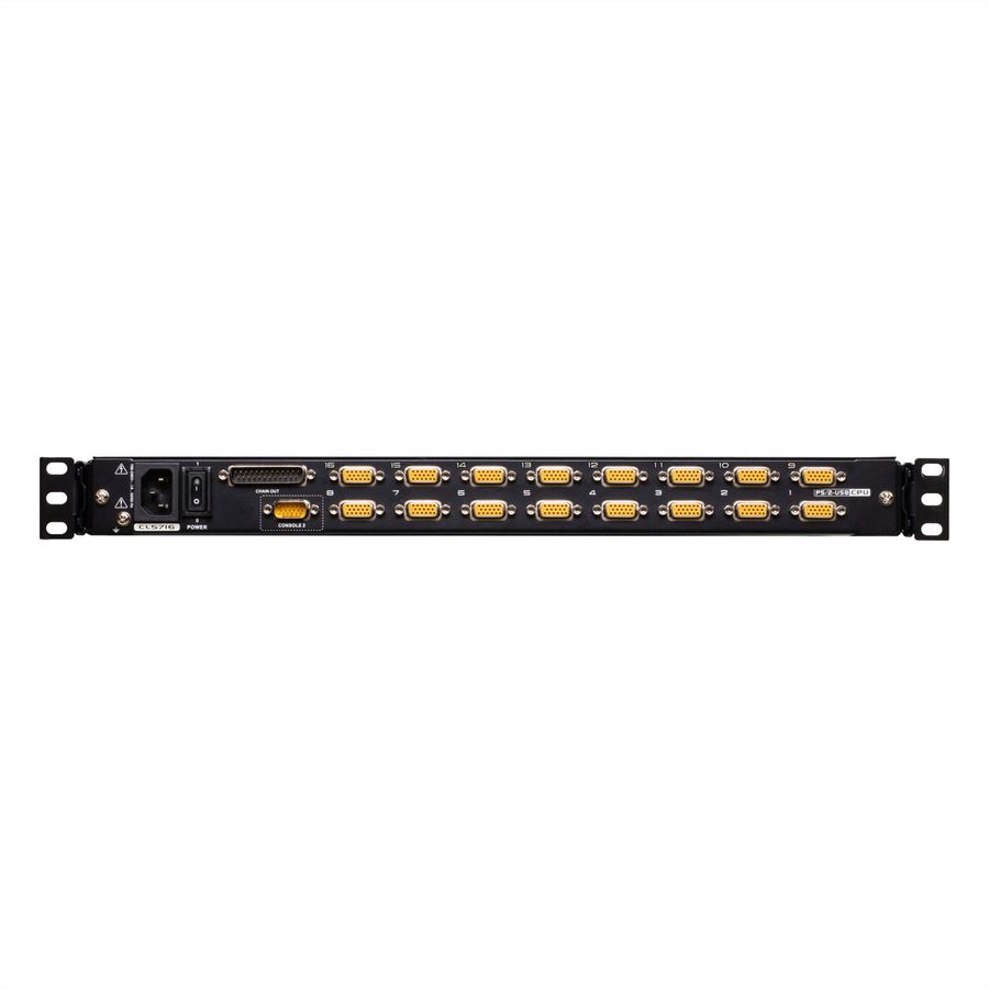 ATEN CL5716MW 43 cm brede LCD KVM-switch, USB-PS/2, VGA, 16 poorten, Toetsenbord indeling Zwitsers
