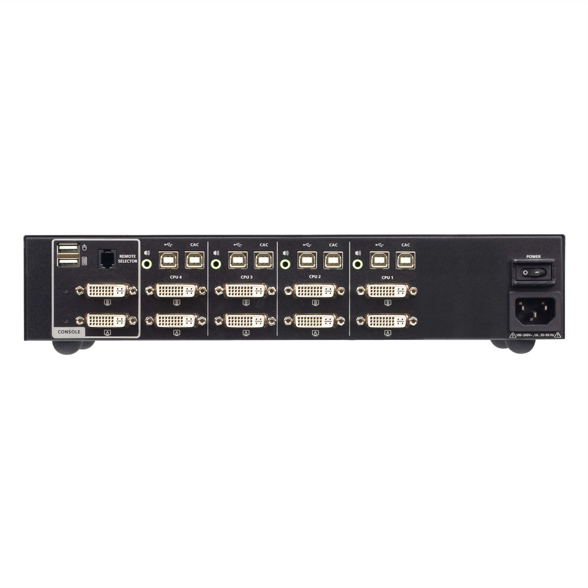 ATEN CS1144D4C 4-Poorts USB DVI Dual Display Secure KVM Switch met CAC