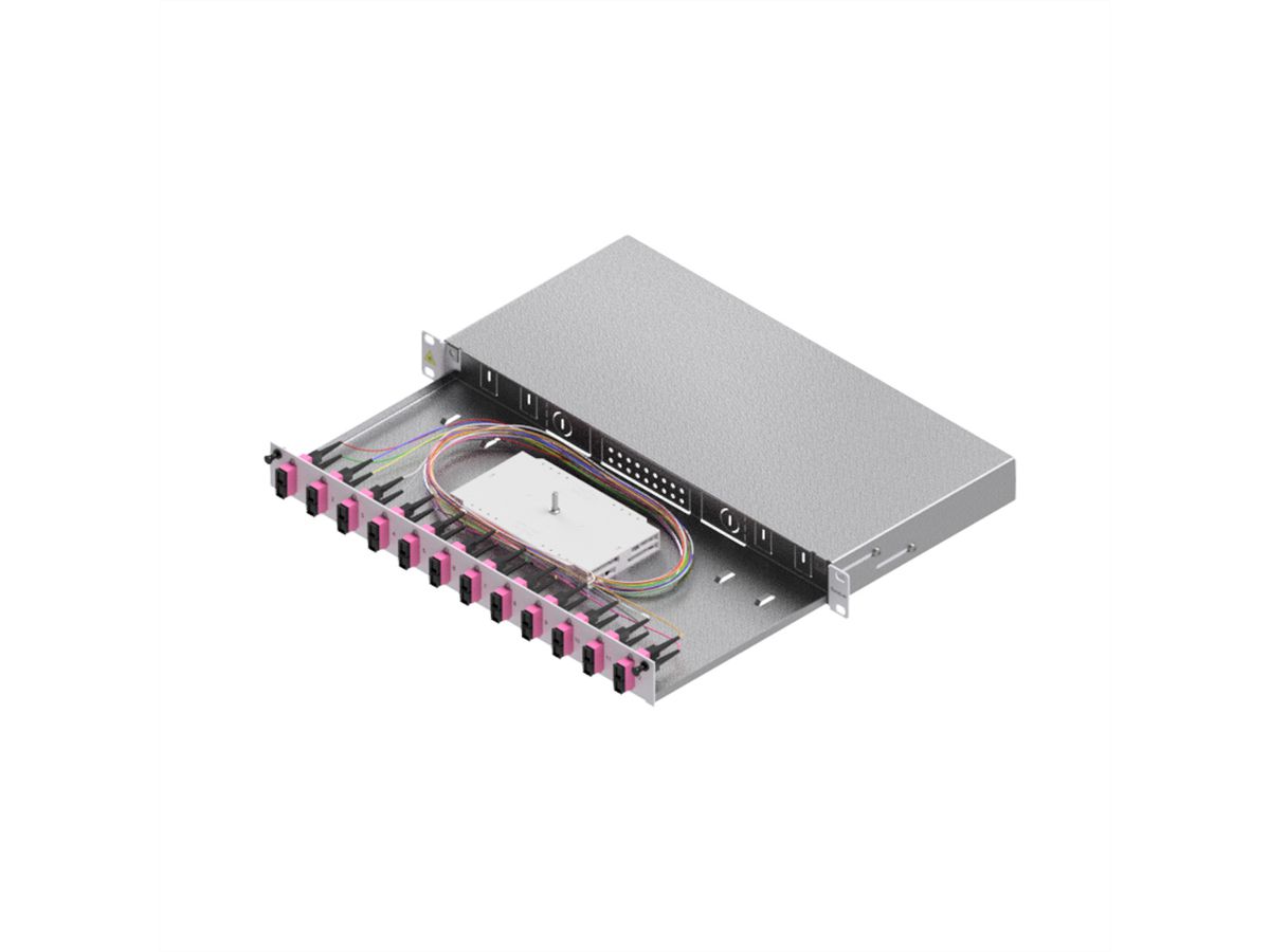 FO Splice Housing, Grade C 19" 1U, 12 Ports, 12x SC-Duplex, OM4