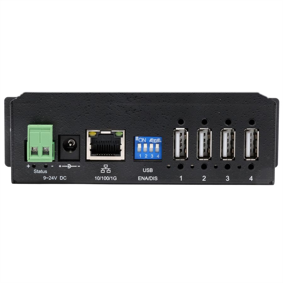 EXSYS EX-6003HMVS Apparaatserver 4x USB 2.0, 9V-24V DC-ingang, metalen behuizing