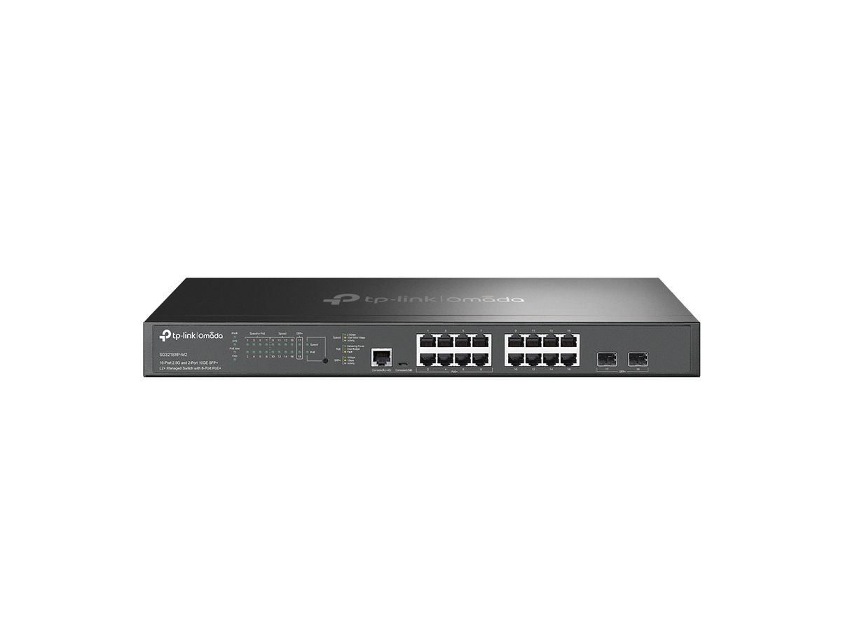 TP-Link Omada 16-Port 2.5G and 2-Port 10GE SFP+ L2+ Managed Switch with 8-Port PoE+