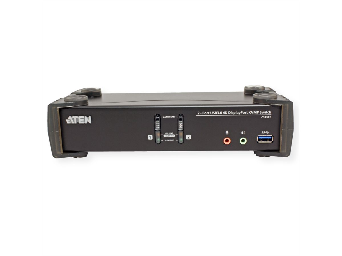 ATEN CS1922 2-poorts USB 3.0 4K DisplayPort KVM switch