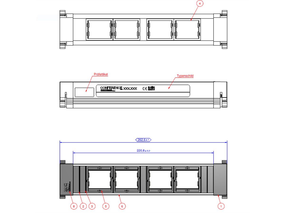 BACHMANN CONFERENCE TOP FRAME Medium insert 4x ABD