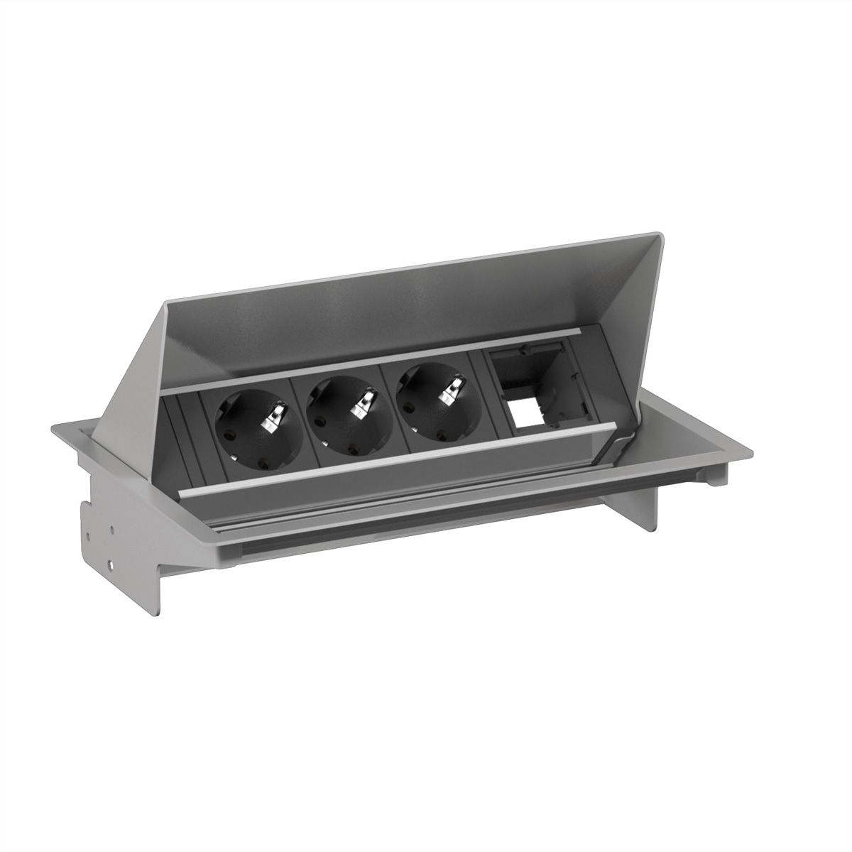 BACHMANN CONEO SET 3x earthing contact 1x ABD, silver