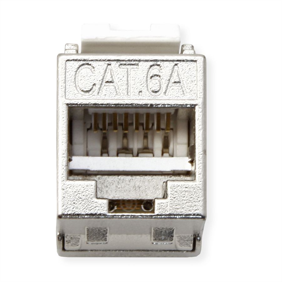 ROLINE Keystone Jack, Cat.6A (Class EA), RJ-45, STP, tool-free, SLIM and SHORT, silver