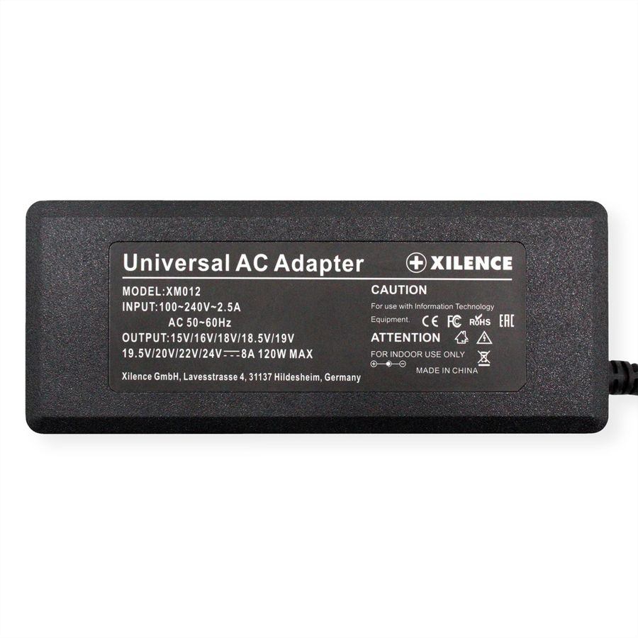 Xilence Universal Notebook Charger, XM012, 11 Adapters, LED Display, 120W